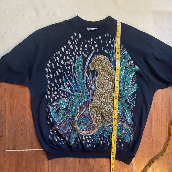 Vintage All-Ways sparkle cheetah three-quarter sleeve sweatshirt - Picture 6 of 6